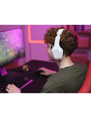 Trust GXT 415W Zirox Căști Prin cablu Bandă de fixare pe cap Gaming Alb