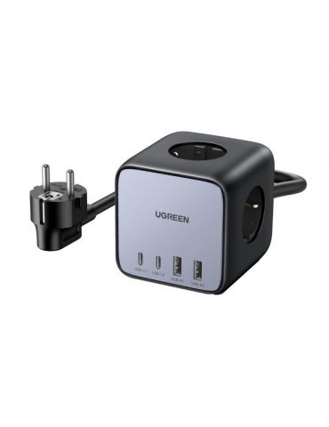 Ugreen Diginest Cube 7-in-1 3 ieșire(i) AC Tip C 1,8 m 4 3680 W Negru - Tik.ro