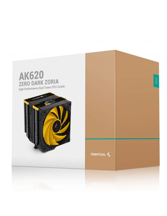 DeepCool AK620 Zero Dark Zoria Procesor Răcitor de aer 12 cm Negru, Galben 1 buc.