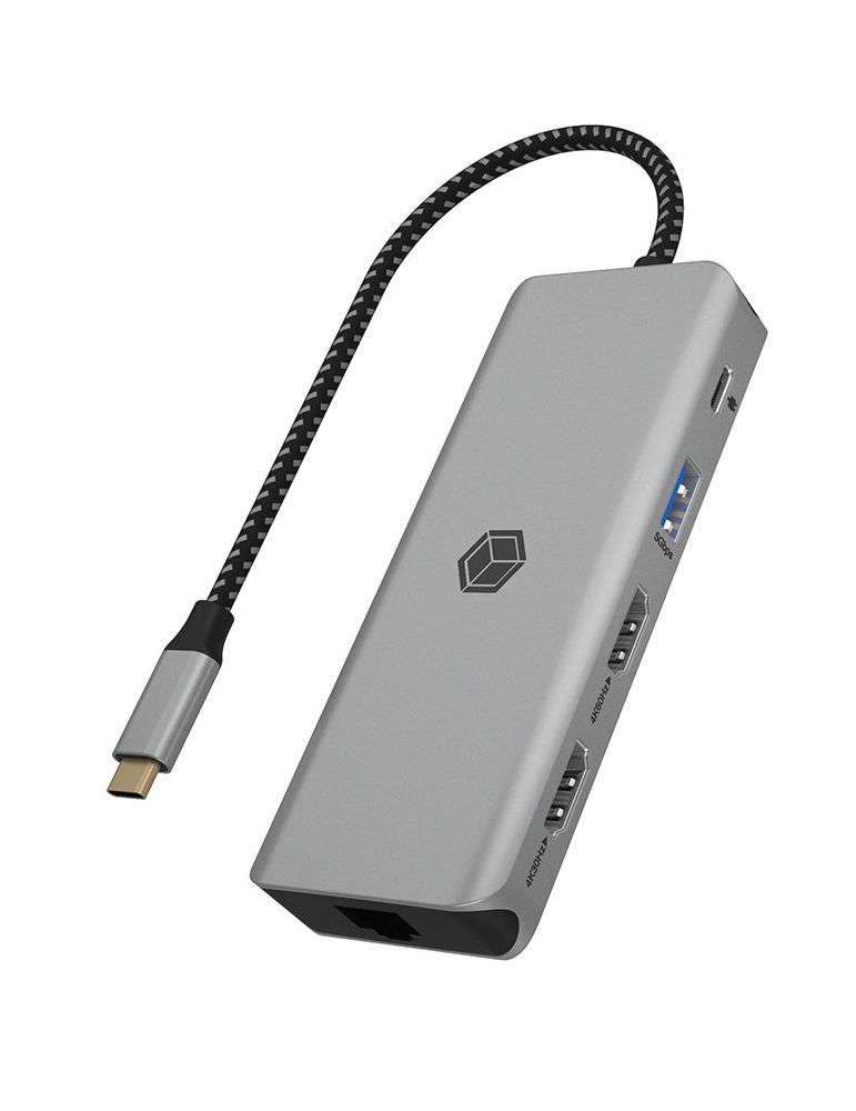 Icy box ICY BOX IB-DK4012-CPD stații de andocare și replicatoare de porturi pentru calculatoare portabile Prin cablu USB 3.2 Gen 1 (3.1