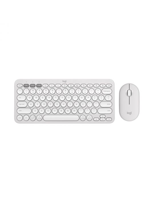 Logitech Pebble 2 Combo tastaturi Mouse inclus RF Wireless + Bluetooth QWERTY US Internațional Alb