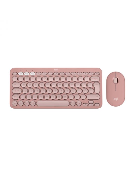 Logitech Pebble 2 Combo tastaturi Mouse inclus RF Wireless + Bluetooth QWERTY US Internațional Roz