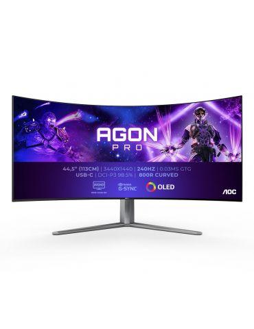AOC AGON PRO AG456UCZD LED display 114,3 cm (45") 3440 x 1440 Pixel Wide Quad HD OLED Negru
