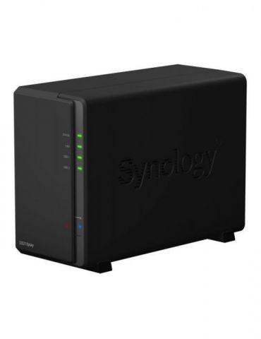 Nas synology tower hdd x 2 capacitate maxima 32 tb memorie ram 1 gb rj-45 (gigabit) porturi usb 3.0 x 2 ds218play (include tv 3.