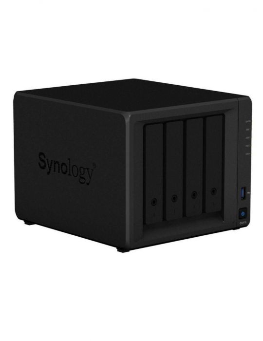 Nas synology desktop hdd x 4 capacitate maxima 64 tb memorie ram 2 gb rj-45 (gigabit) x 2 porturi usb 3.0 x 2 ds418 (include tv 
