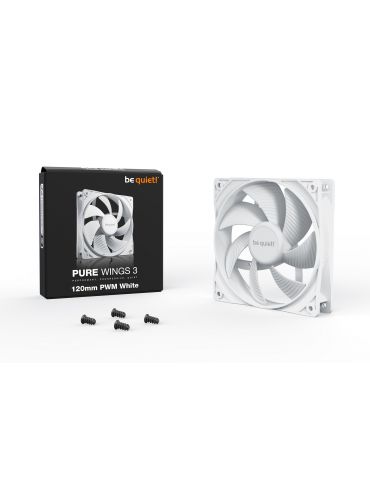 be quiet! Pure Wings 3 120mm PWM White Carcasă calculator Distracţie 12 cm Alb 1 buc.