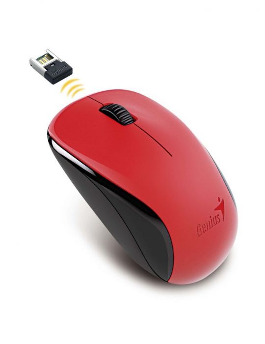 Mouse genius nx-7000 pc sau nb wireless 2.4ghz optic 1200 dpi butoane/scroll 3/1  rosu 31030109110 (include tv 0.18lei) Genius -