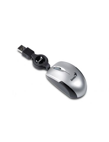 Mouse genius micro traveler v2 pc sau nb cu fir usb optic 1200 dpi butoane/scroll 3/1  gri 31010125102 (include tv 0.18lei) Geni - Tik.ro