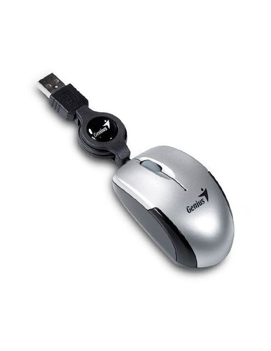Mouse genius micro traveler v2 pc sau nb cu fir usb optic 1200 dpi butoane/scroll 3/1  gri 31010125102 (include tv 0.18lei) Geni