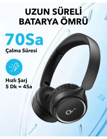 Anker H30I Căști Fără fir Bandă de fixare pe cap Apeluri Muzică USB tip-C Bluetooth Negru