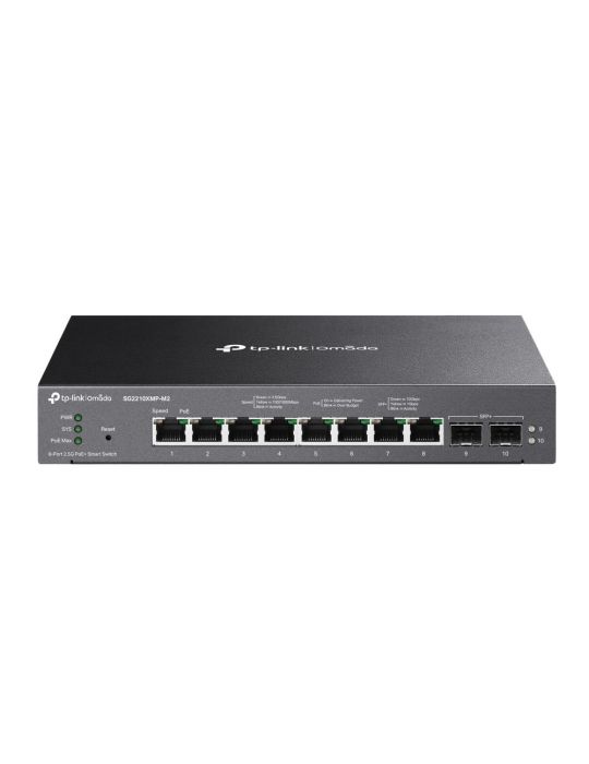 TP-Link Omada SG2210XMP-M2 switch-uri Gestionate L2 L2+ 2.5G Ethernet (100 1000 2500) Power over Ethernet (PoE) Suport Negru