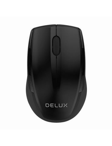 Mouse delux pc sau nb wireless 2.4ghz optic 1600 dpi butoane/scroll 3/1  negru m321gx (include tv 0.18lei) Delux - 1