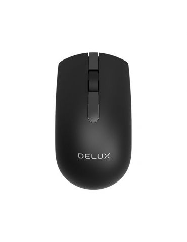 Mouse delux pc sau nb wireless 2.4ghz optic 1000 dpi butoane/scroll 3/1  negru m322gx (include tv 0.18lei) Delux - 1