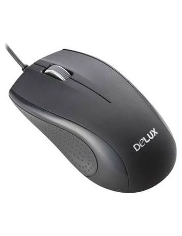 Mouse delux pc sau nb cu fir usb optic 800 dpi butoane/scroll 3/1  negru dlm-136bu (include tv 0.18lei) Delux - 1