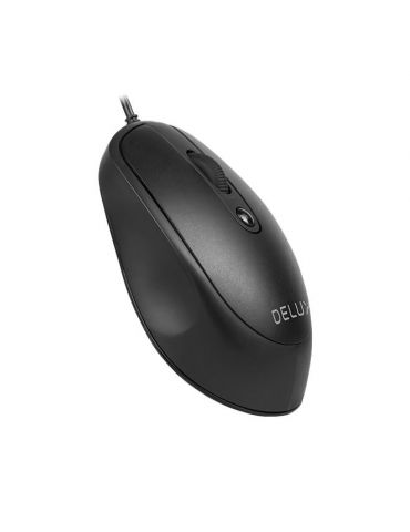 Mouse delux pc sau nb cu fir usb optic 3200 dpi butoane/scroll 4/1  negru m366bu-bk (include tv 0.18lei) Delux - 1