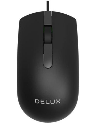 Mouse delux pc sau nb cu fir usb optic 1000 dpi butoane/scroll 3/1  negru m322bu-bk (include tv 0.18lei) Delux - 1 - Tik.ro