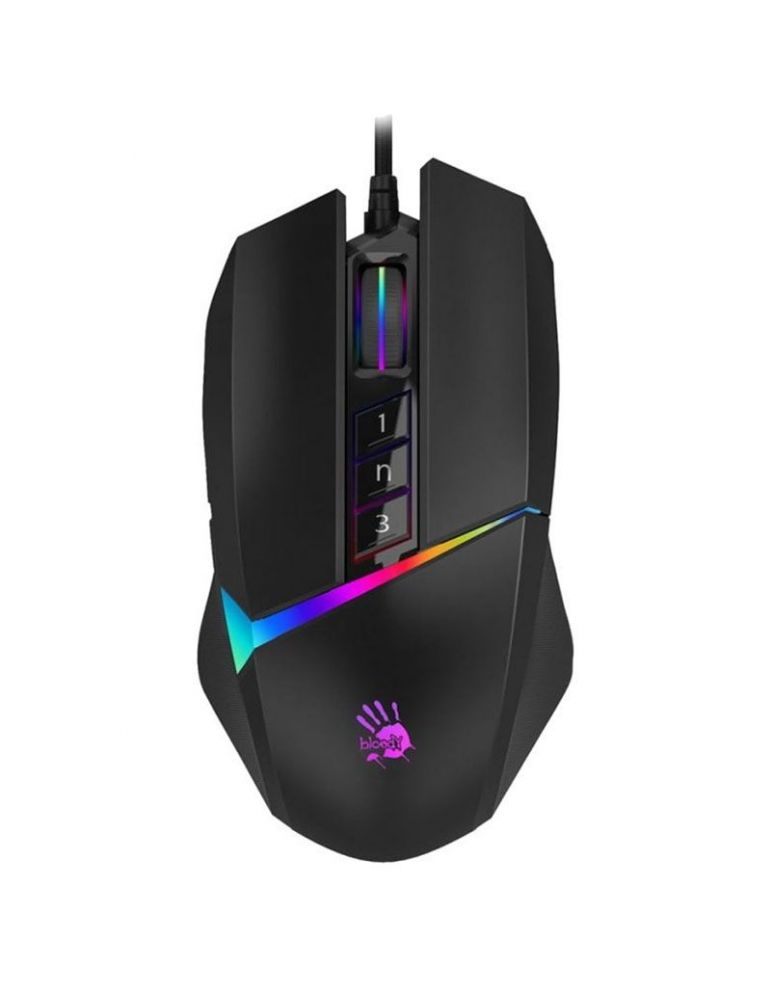 Mouse Optic A4Tech Bloody W60-MAX, RGB LED, USB, Black