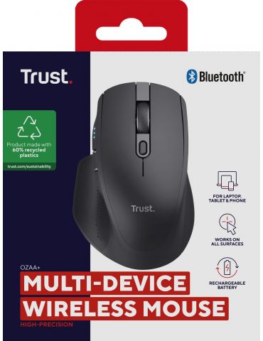 Trust Ozaa+ mouse-uri Mâna dreaptă RF Wireless + Bluetooth Optice 3200 DPI