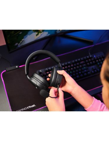 Trust GXT 491 Fayzo Căști Prin cablu & Wireless Bandă de fixare pe cap Gaming USB tip-C Bluetooth Negru