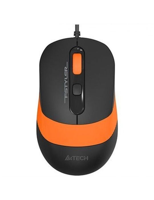 Mouse a4tech fm10 pc sau nb cu fir usb optic 1600 dpi butoane/scroll 4/1  negru / portocaliu fm10 orange (include tv 0.18lei) A4