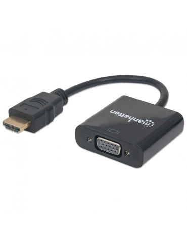 Manhattan 151467 adaptor pentru cabluri video 0,3 m HDMI Tip A (Standard) VGA (D-Sub) Negru