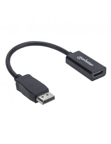 Manhattan 151634 adaptor pentru cabluri video 0,15 m HDMI Tip A (Standard) DisplayPort Negru