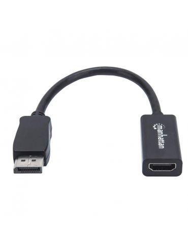 Manhattan 151634 adaptor pentru cabluri video 0,15 m HDMI Tip A (Standard) DisplayPort Negru