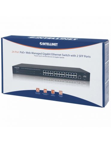 Intellinet 560559 switch-uri Gestionate Gigabit Ethernet (10 100 1000) Power over Ethernet (PoE) Suport Negru