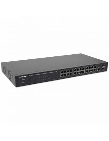 Intellinet 560559 switch-uri Gestionate Gigabit Ethernet (10 100 1000) Power over Ethernet (PoE) Suport Negru