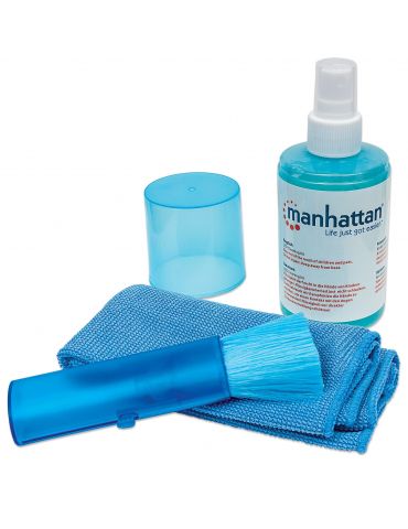 Manhattan 421027 kit-uri pentru curățarea echipamentelor LCD TFT Plasma Lavete umede uscate & lichid curățare echipament 200 ml