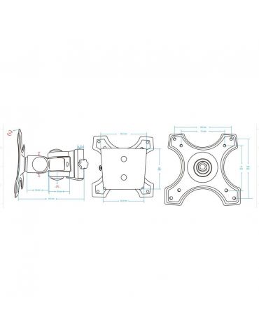 Manhattan 432351 sistem montare monitor stand 55,9 cm (22") Negru De perete