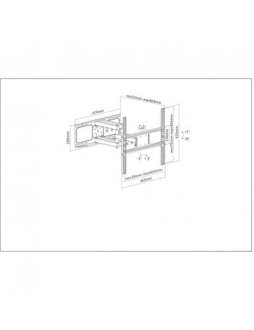 Manhattan 461344 sistem montare monitor stand 139,7 cm (55") Negru De perete