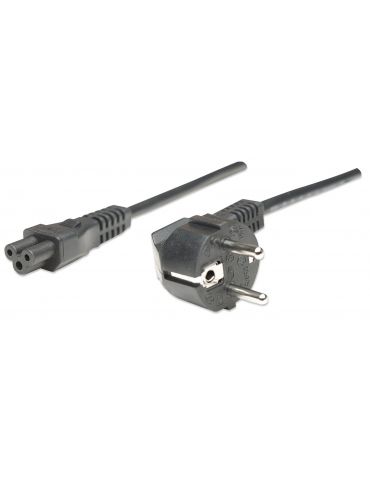 Manhattan 371131 cabluri de alimentare Negru 1,8 m CEE7 4 Conector C5 - Tik.ro