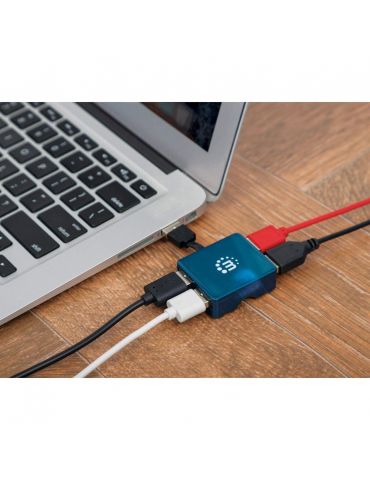 Manhattan 160605 hub-uri de interfață USB 3.2 Gen 1 (3.1 Gen 1) Type-A 480 Mbit s Negru