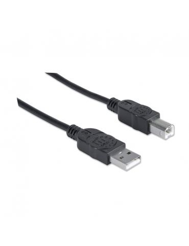 Manhattan 337779 cabluri USB 5 m USB 2.0 USB A USB B Negru