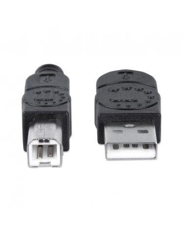 Manhattan 337779 cabluri USB 5 m USB 2.0 USB A USB B Negru