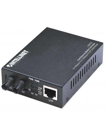 Intellinet 506519 convertoare media pentru rețea 100 Mbit s 1310 nm Multimodală Negru