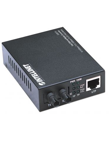 Intellinet 506519 convertoare media pentru rețea 100 Mbit s 1310 nm Multimodală Negru