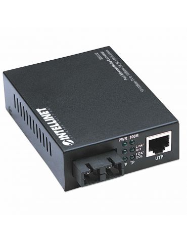 Intellinet 506502 convertoare media pentru rețea 100 Mbit s 1310 nm Multimodală Negru