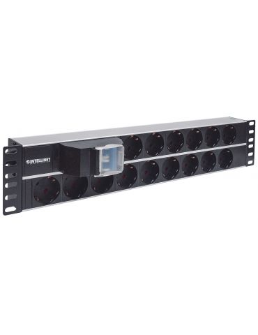 Intellinet 714051 unități de distribuție a energiei electrice (PDU) 15 ieșire(i) AC 2U Aluminiu, Negru