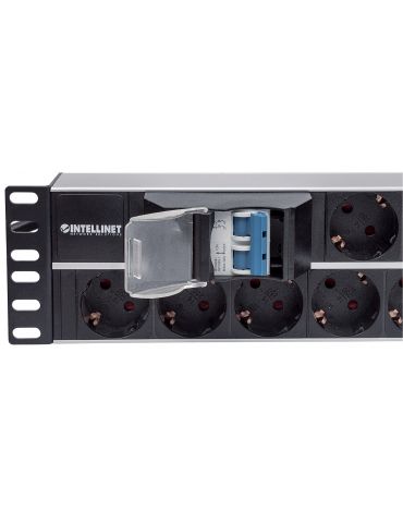 Intellinet 714051 unități de distribuție a energiei electrice (PDU) 15 ieșire(i) AC 2U Aluminiu, Negru