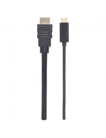 Manhattan 152235 adaptor pentru cabluri video 1 m USB tip-C HDMI Tip A (Standard) Negru