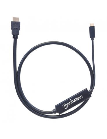 Manhattan 152235 adaptor pentru cabluri video 1 m USB tip-C HDMI Tip A (Standard) Negru
