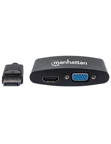 Manhattan 152587 adaptor pentru cabluri video 0,16 m DisplayPort HDMI VGA Negru