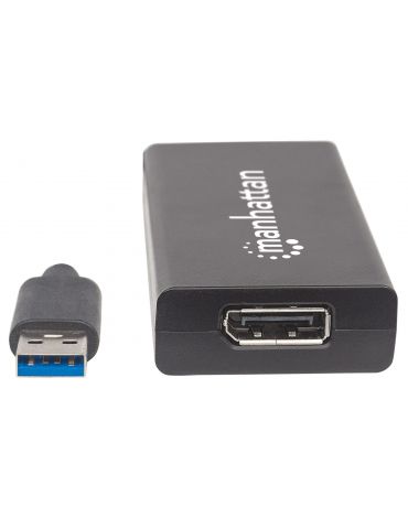 Manhattan 152327 adaptor grafic USB 3840 x 2160 Pixel Negru