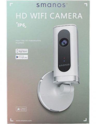 Camera ip smanos stand pt. interior tip lentila fixa 2.4 mm 1 mpx wi-fi microfon carcasa plastic slot sd card ip6 (include tv 0.