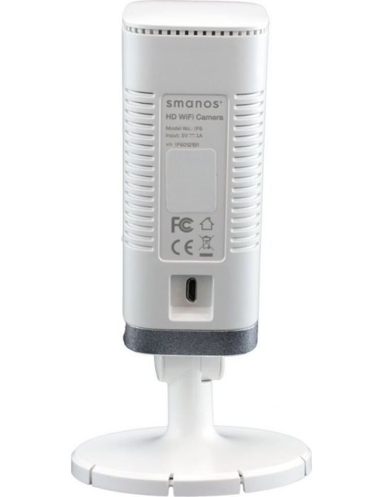 Camera ip smanos stand pt. interior tip lentila fixa 2.4 mm 1 mpx wi-fi microfon carcasa plastic slot sd card ip6 (include tv 0.