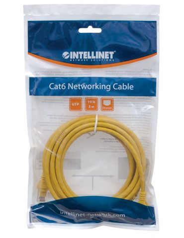 Intellinet Cat6 UTP, 1m cabluri de rețea Galben U UTP (UTP)