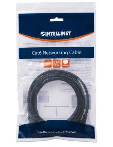 Intellinet 342070 cabluri de rețea Negru 3 m Cat6 U UTP (UTP)