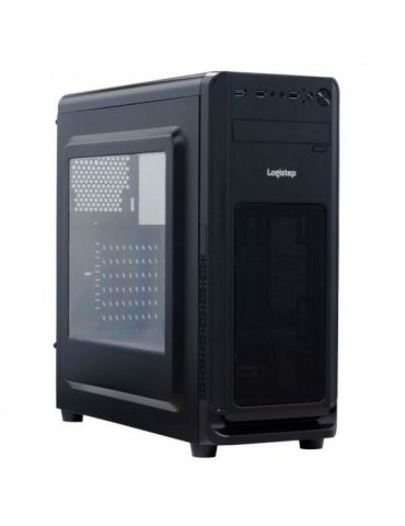 Carcasa  spacer - gaming middle tower atx  fara sursa plexiglas transparent usb 2.0 x 2 usb 3.0 x 1 jack 3.5mm x 2 mesh  sp-gc-0 - Tik.ro